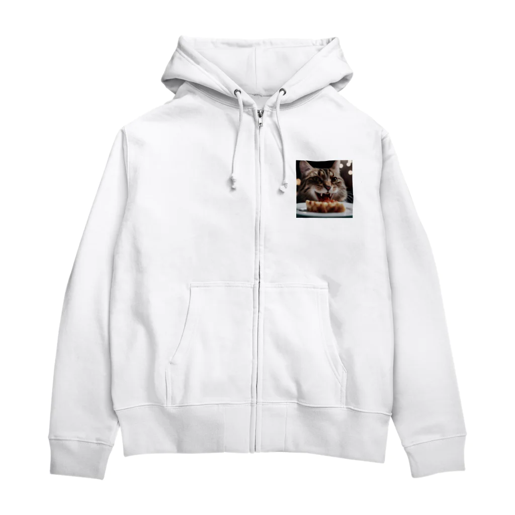 feliceのごはんを食べている猫 Zip Hoodie