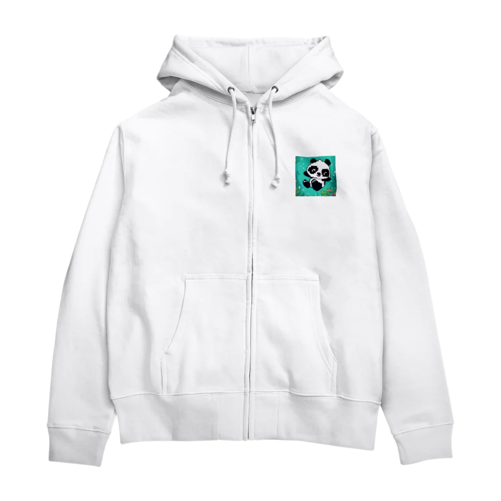 Smile Pop Artの水中パンダ Zip Hoodie