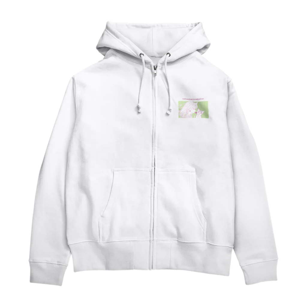 nya-mew（ニャーミュー）のネコチャン×ネコチャン Zip Hoodie