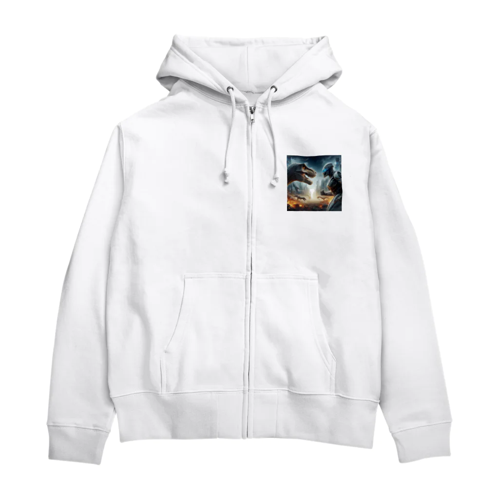 みんとの恐竜vsロボット Zip Hoodie