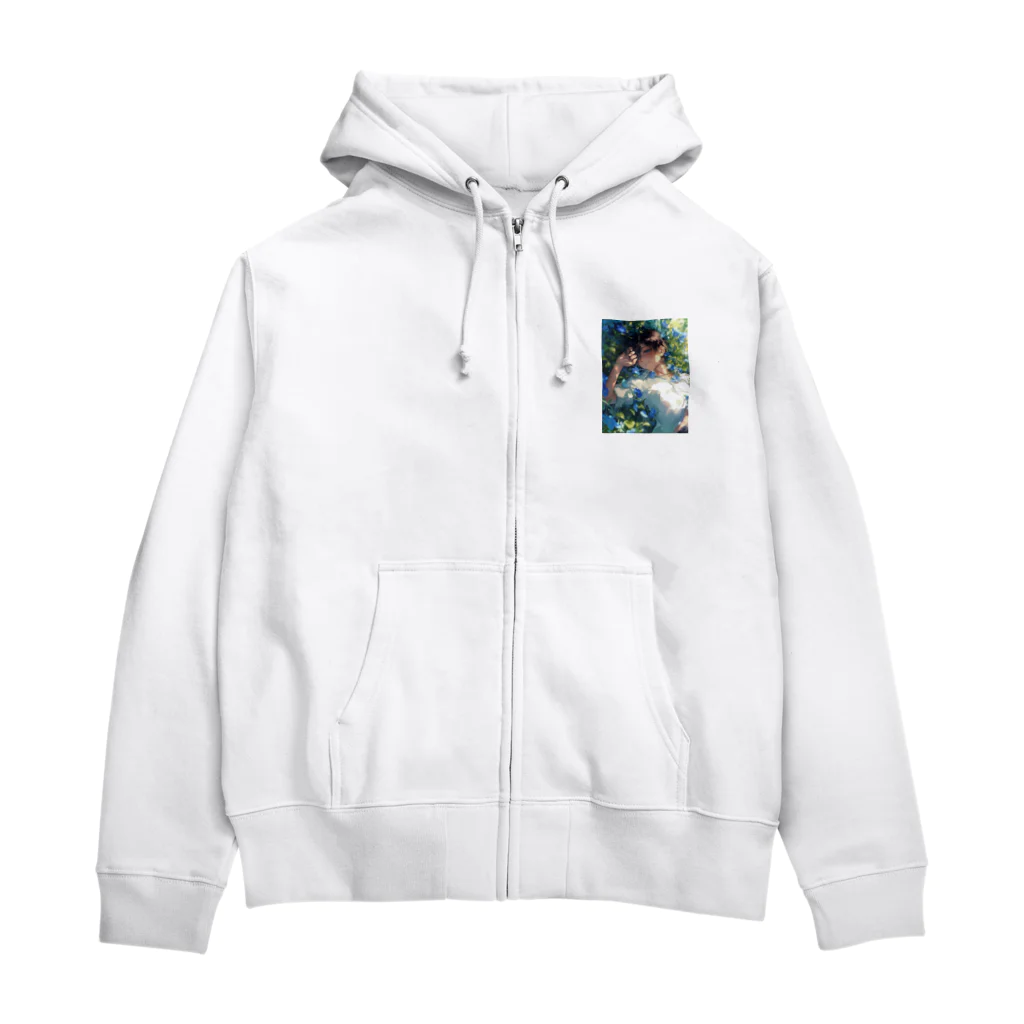 AQUAMETAVERSEの寝ぼけ顔　なでしこ1478 Zip Hoodie