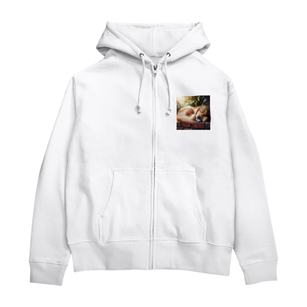 Ykhsの犬がぐっすり眠っている姿、超キュート！🐶💤 Zip Hoodie