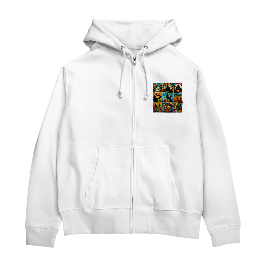 momonekokoのポップなハロウィン Zip Hoodie