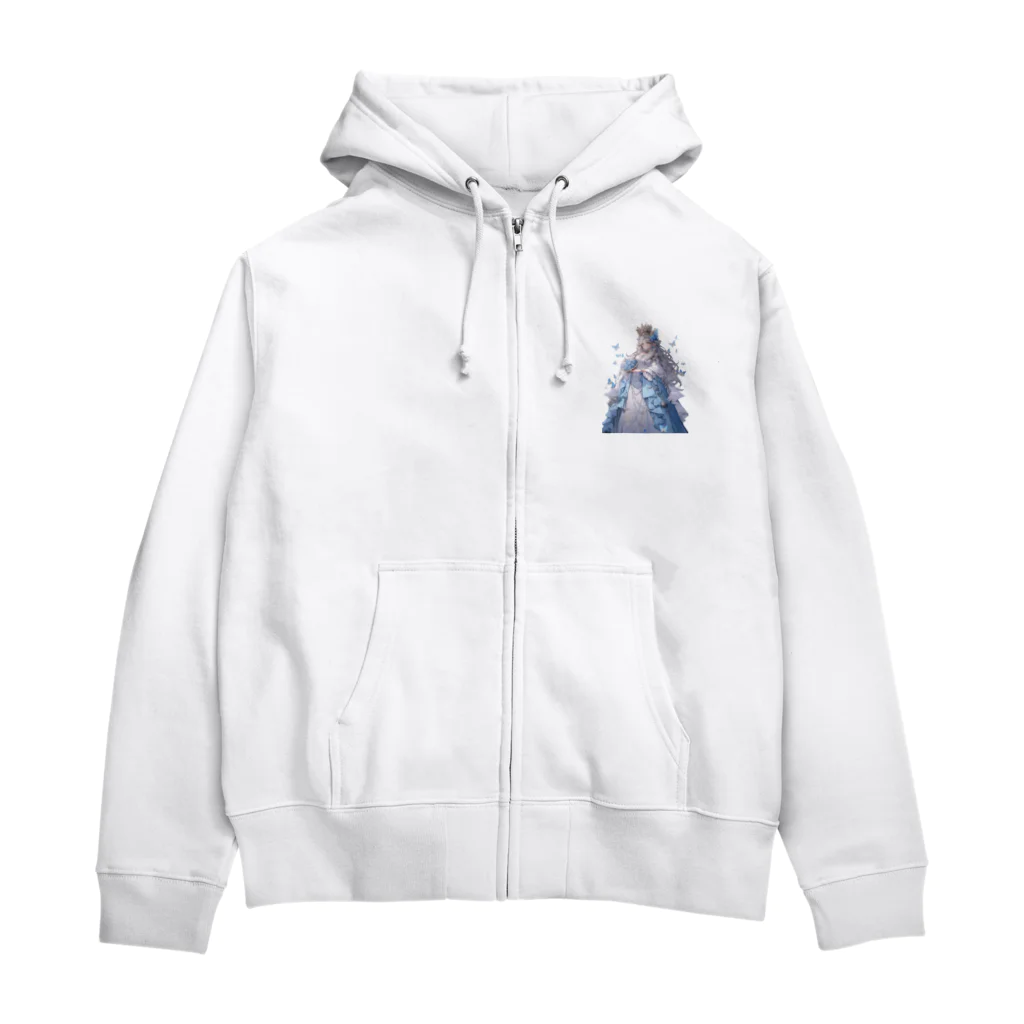 AQUAMETAVERSEのクｲーン美しい、ブルー　なでしこ1478 Zip Hoodie