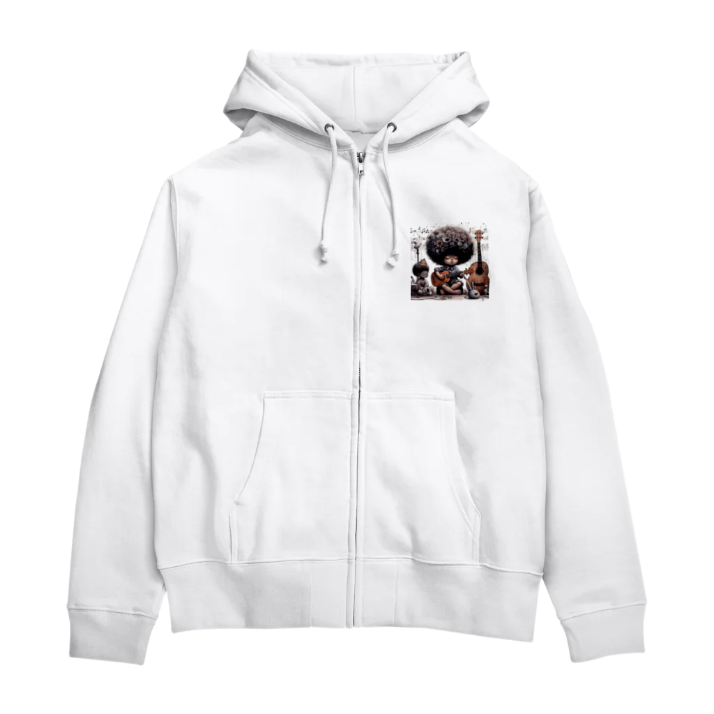 atu-daruma77のウクレレを奏でる天才 Zip Hoodie