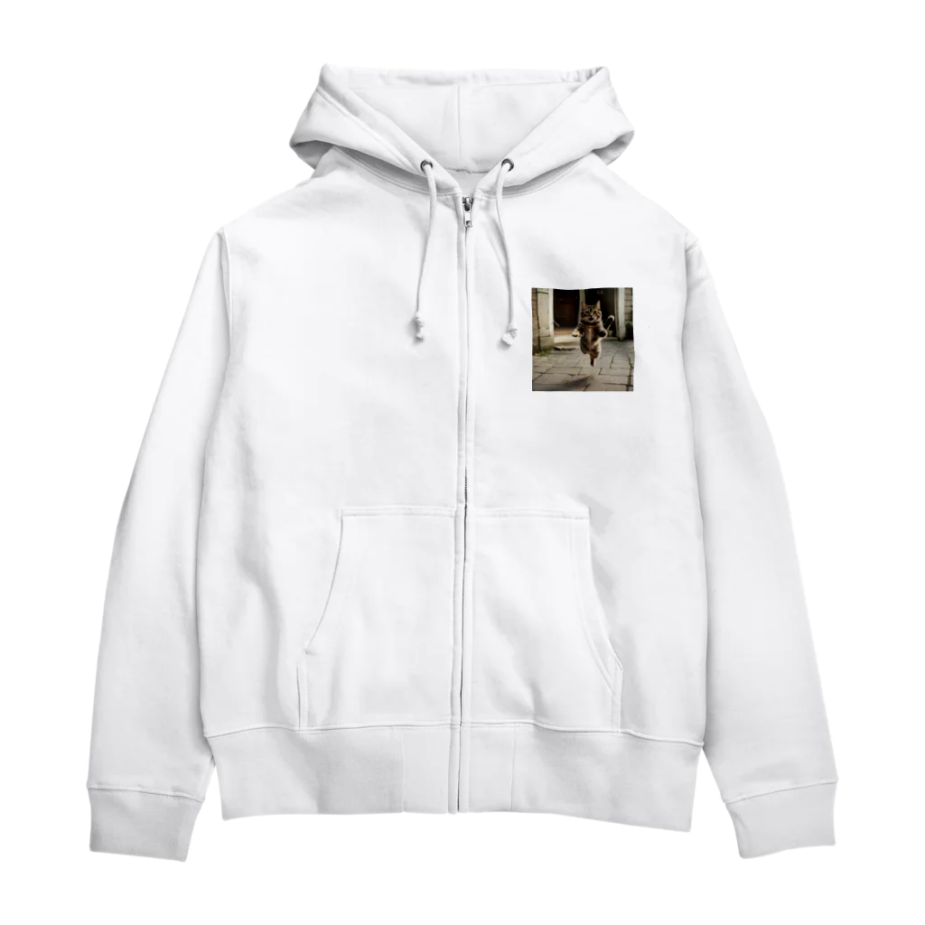 Suminekoのジャンプする猫さん Zip Hoodie