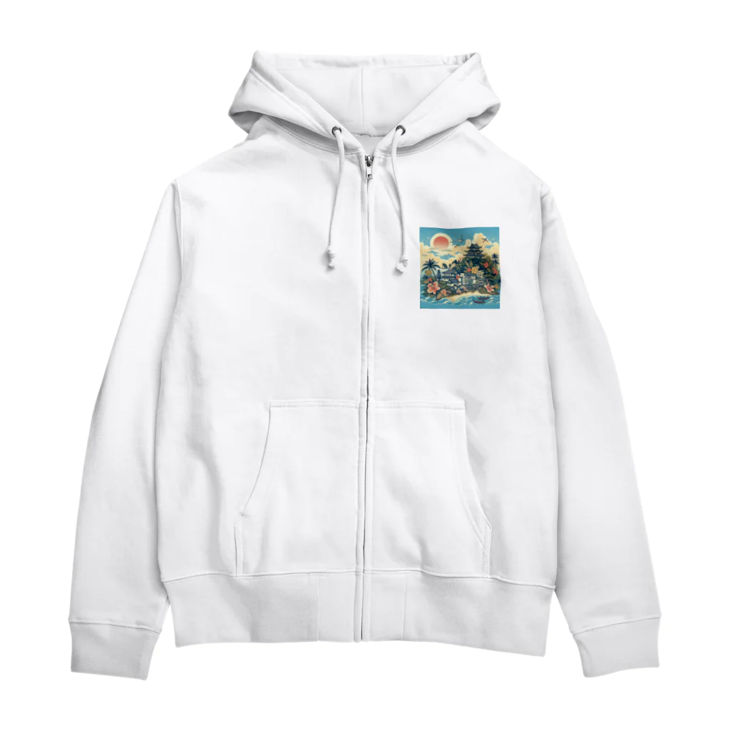 沖縄から世界への沖縄風 Zip Hoodie