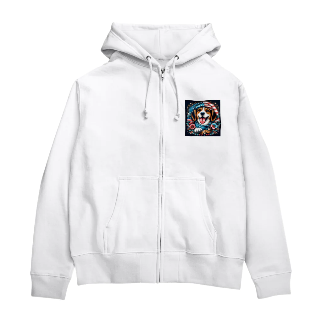 a.t.storeのアメリカンな犬 Zip Hoodie