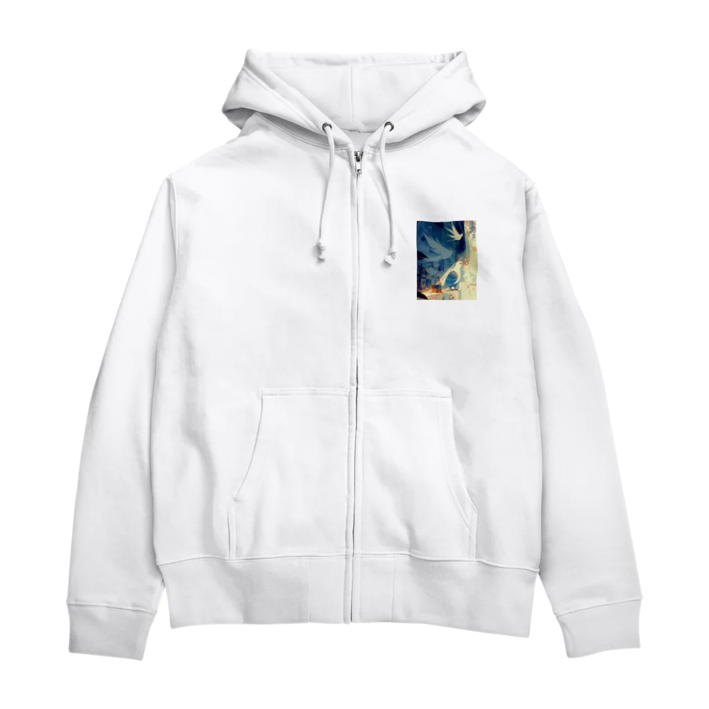 AQUAMETAVERSEの静寂の中の鳥　なでしこ1478 Zip Hoodie