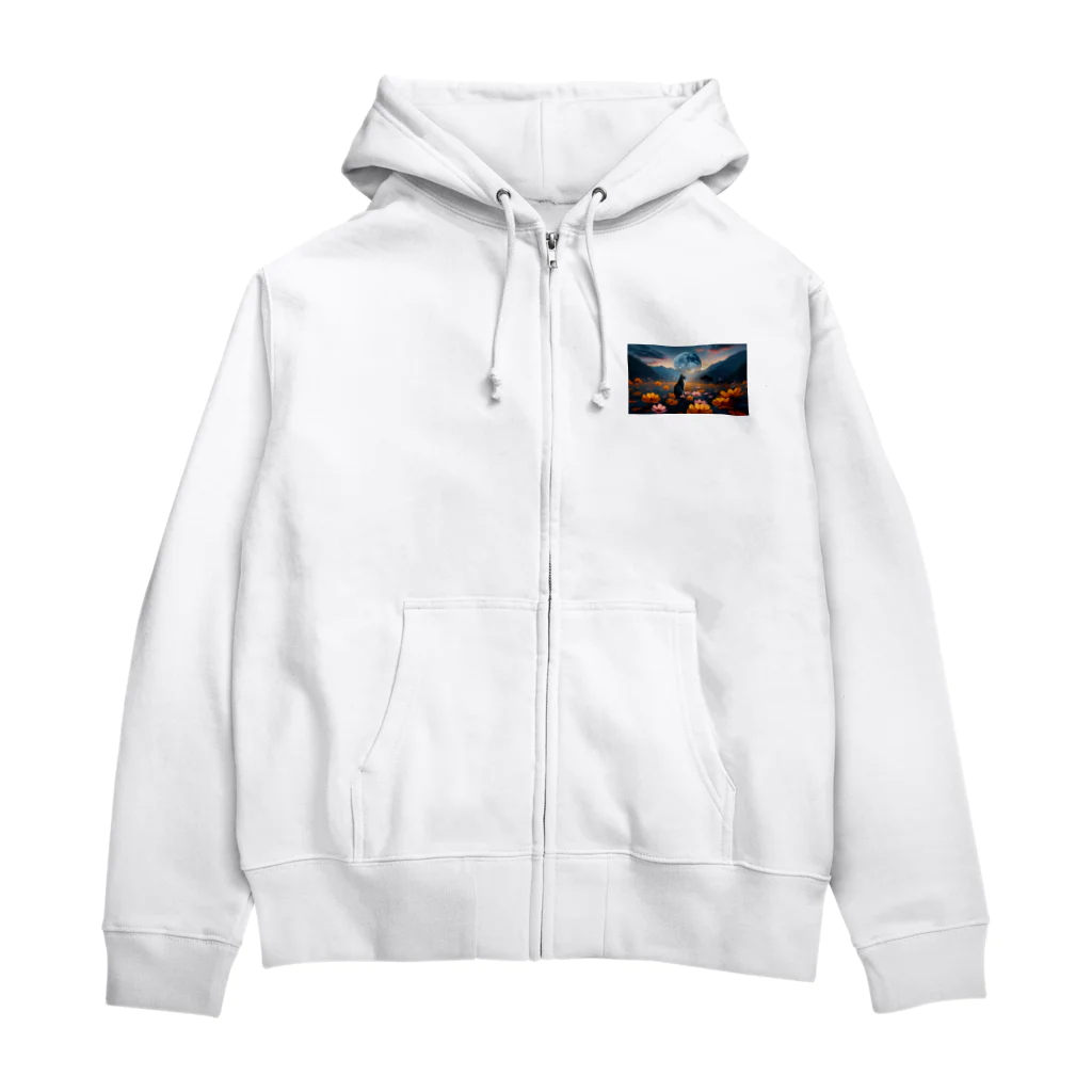 space catの黄昏れ猫 Zip Hoodie