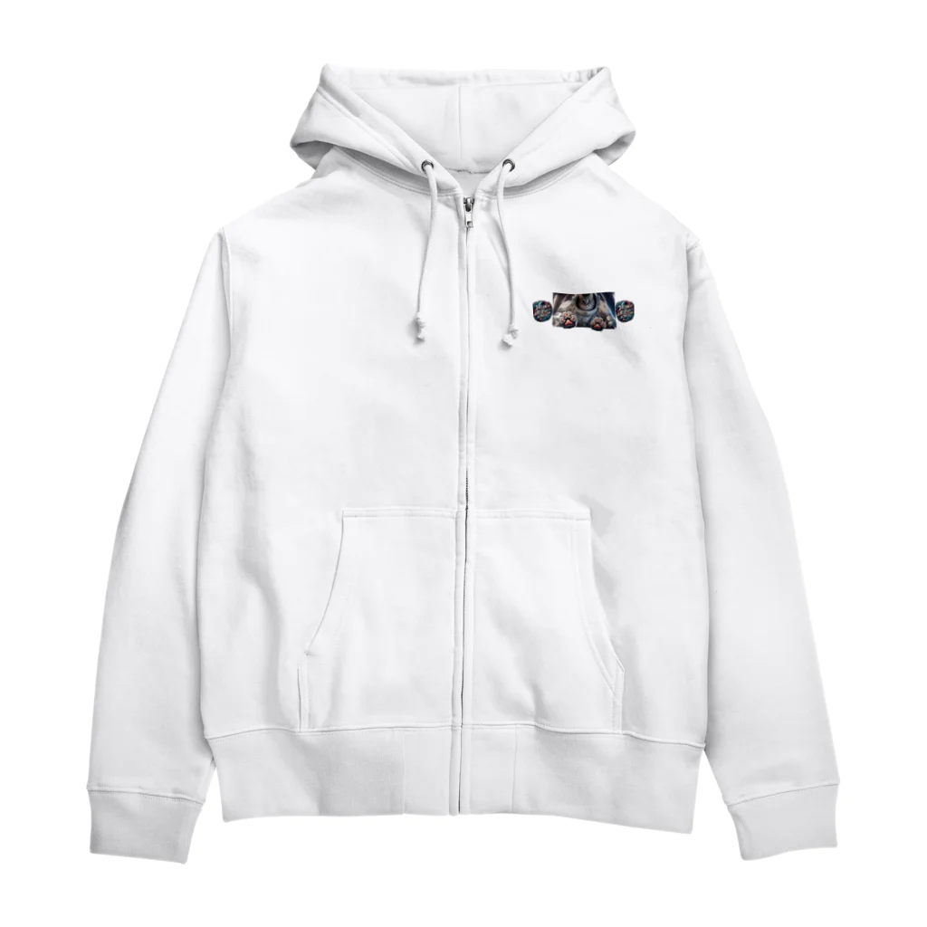 DivineFelineXprsnsの素敵な宇宙服を着た猫「スターライト」 Zip Hoodie