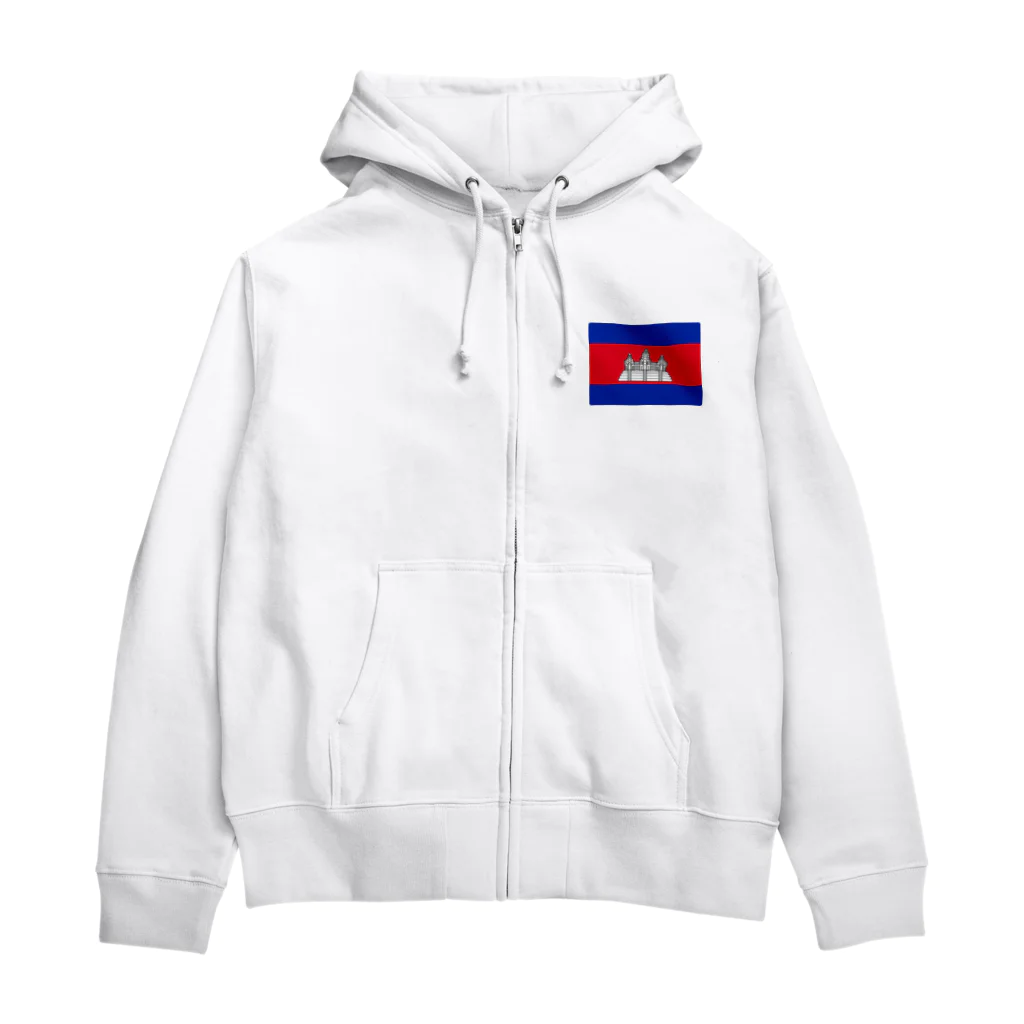 お絵かき屋さんのカンボジアの国旗 Zip Hoodie