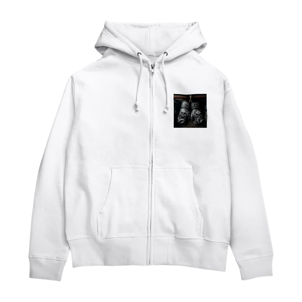 ARMORのスカルグローブと般若 Zip Hoodie