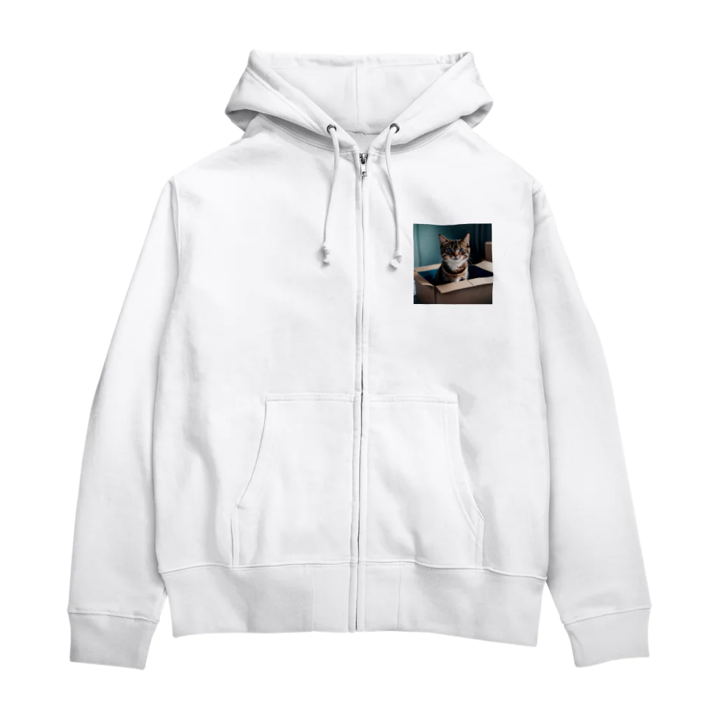 世界に1つだけ　アニメグッズ店　の家族になりたい猫 Zip Hoodie