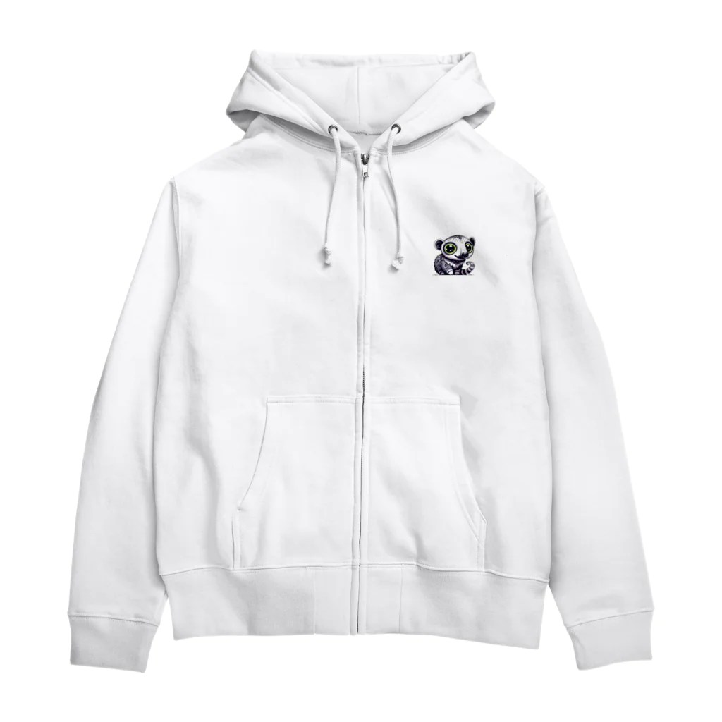 たんたん狸の不気味で可愛い森の不気味で可愛いタマンデュア001 Zip Hoodie