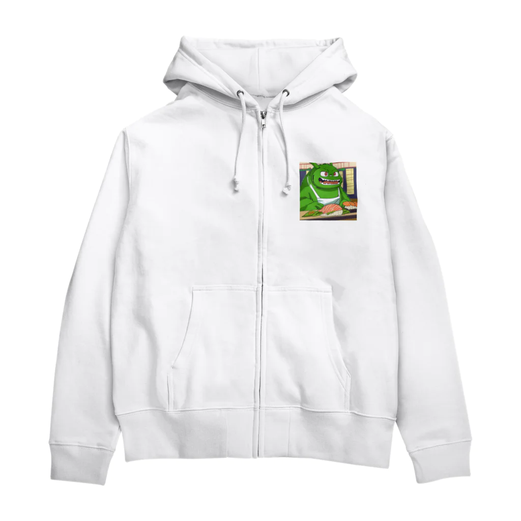 Kyun_uranaiの寿司職人を目指す緑の妖怪 Zip Hoodie