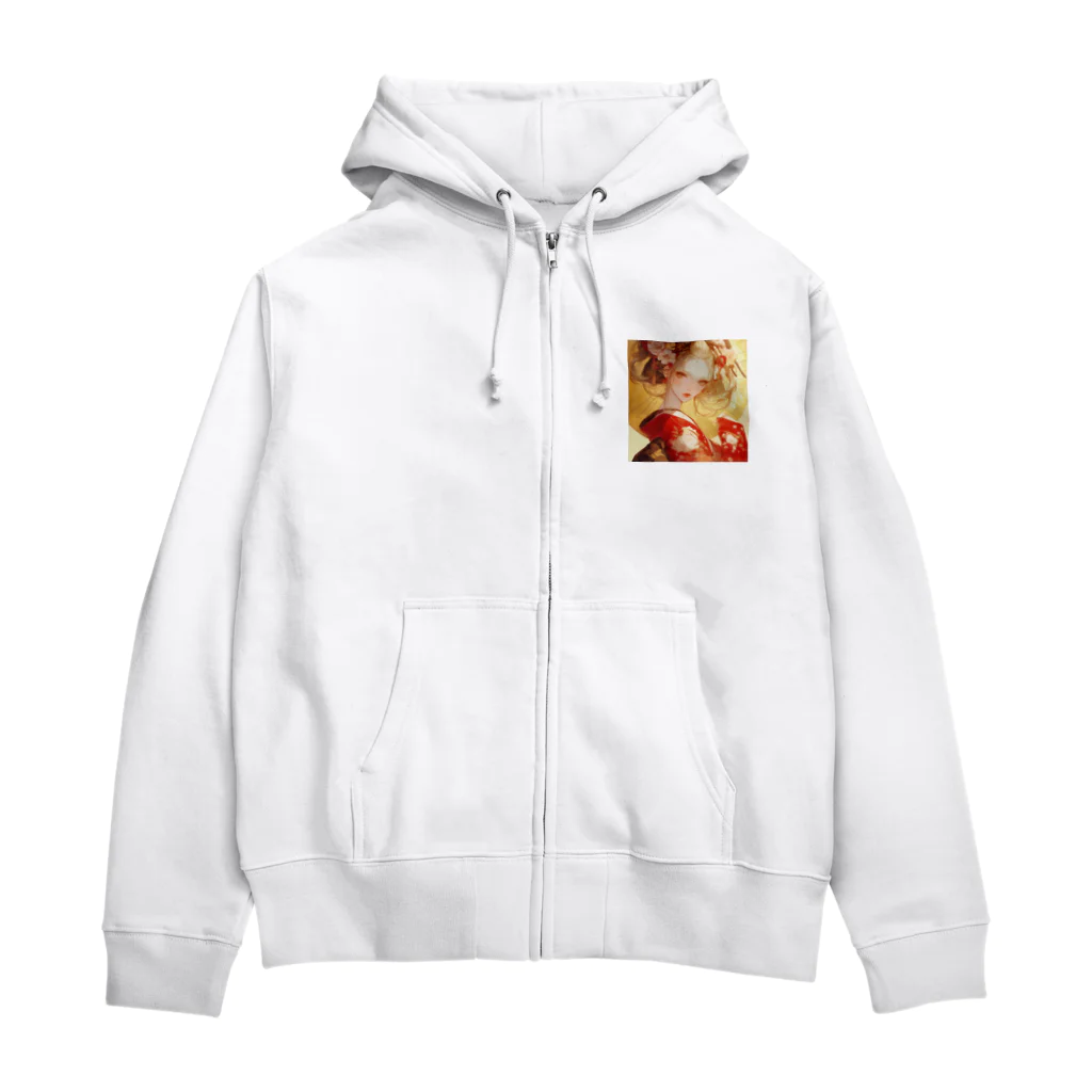 AQUAMETAVERSEの金の光に輝く赤い姫 Marsa 106 Zip Hoodie