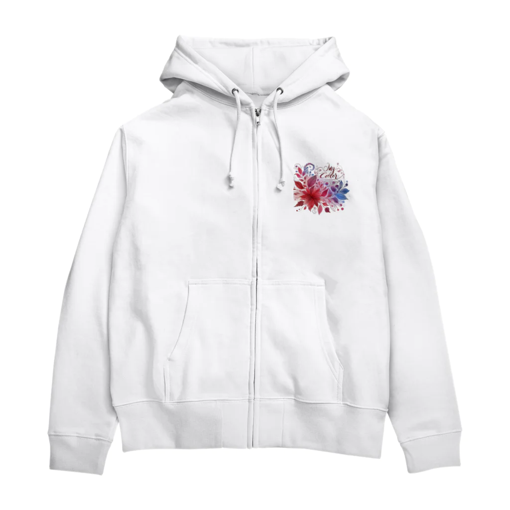 MILIKUのMy Color 赤と紫 Zip Hoodie