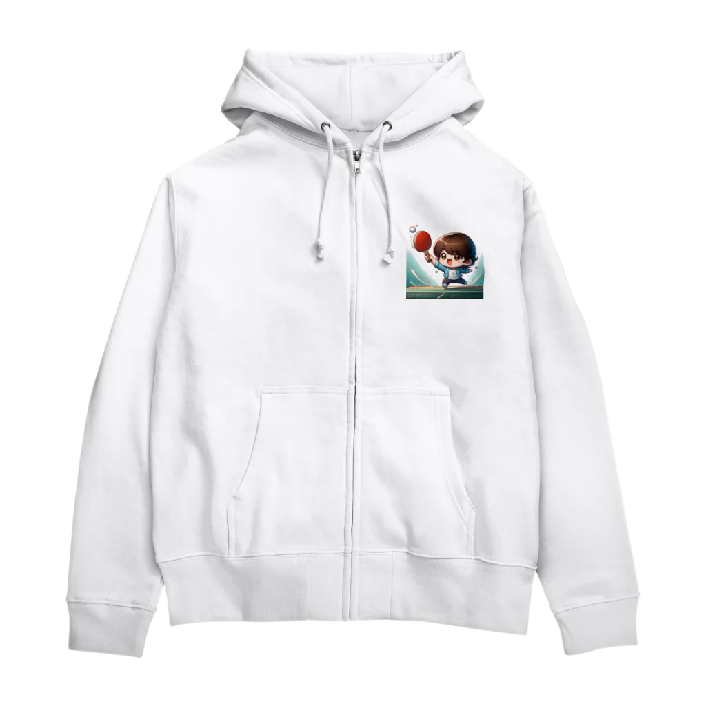 卓球だよの卓球小僧 Zip Hoodie