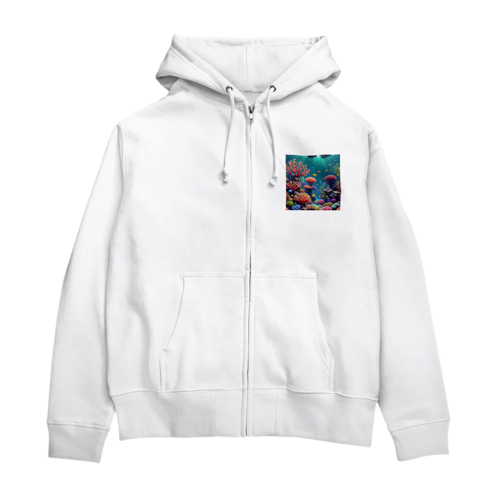 asuto_20のローポリ風サンゴ Zip Hoodie