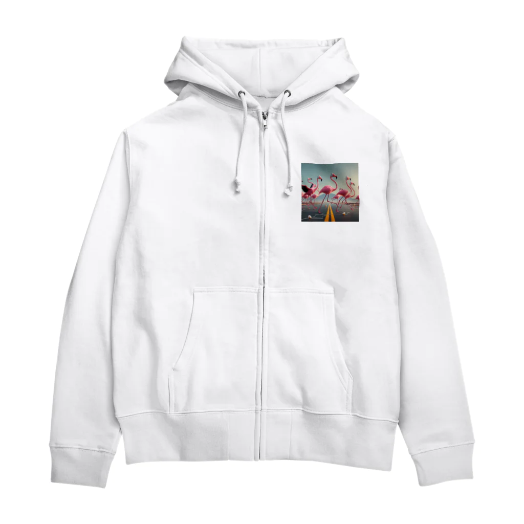 rukia59のサイズフリー ミュージックフラミンゴ Zip Hoodie