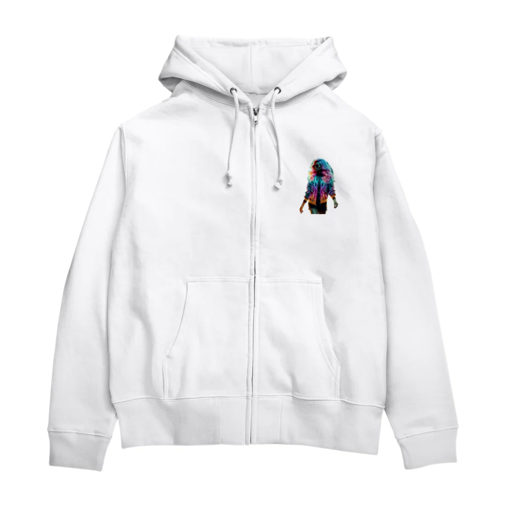 Harukiworksのネオンガール Zip Hoodie