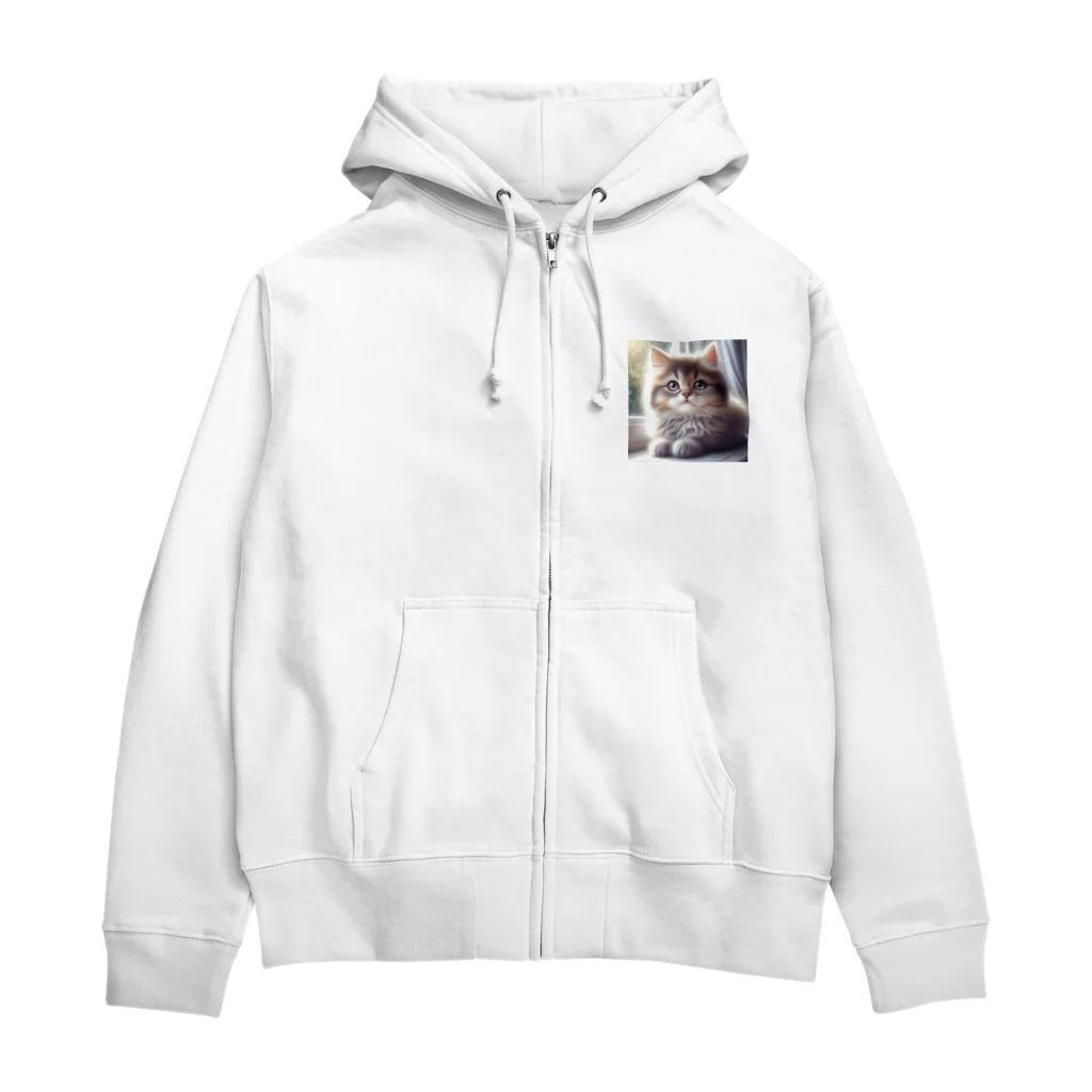 harumama04の子猫のキャラクターグッズです。 Zip Hoodie