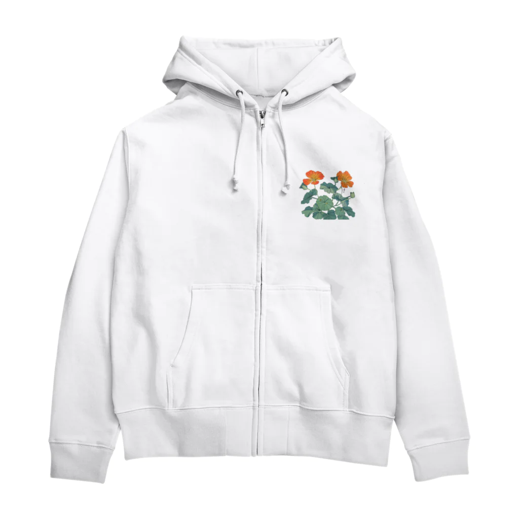 RetrowaveFlowerのRetrowaveFlower-ナスタチウム- Zip Hoodie