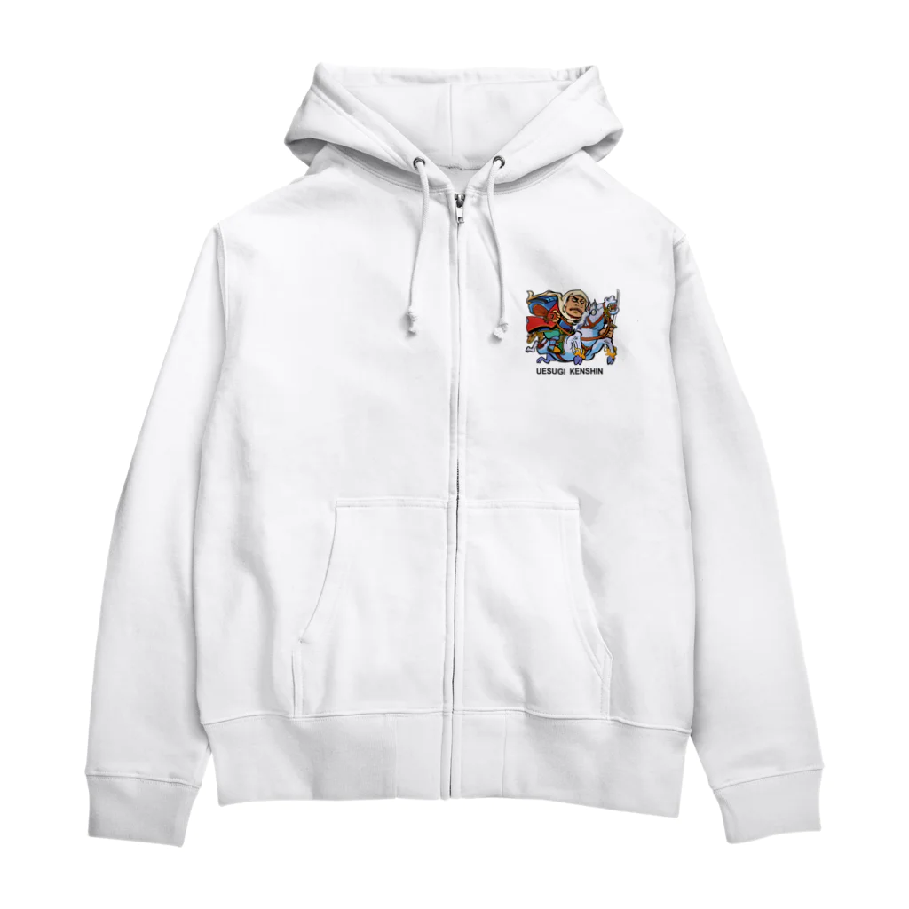 freehandの上杉　謙信 Zip Hoodie