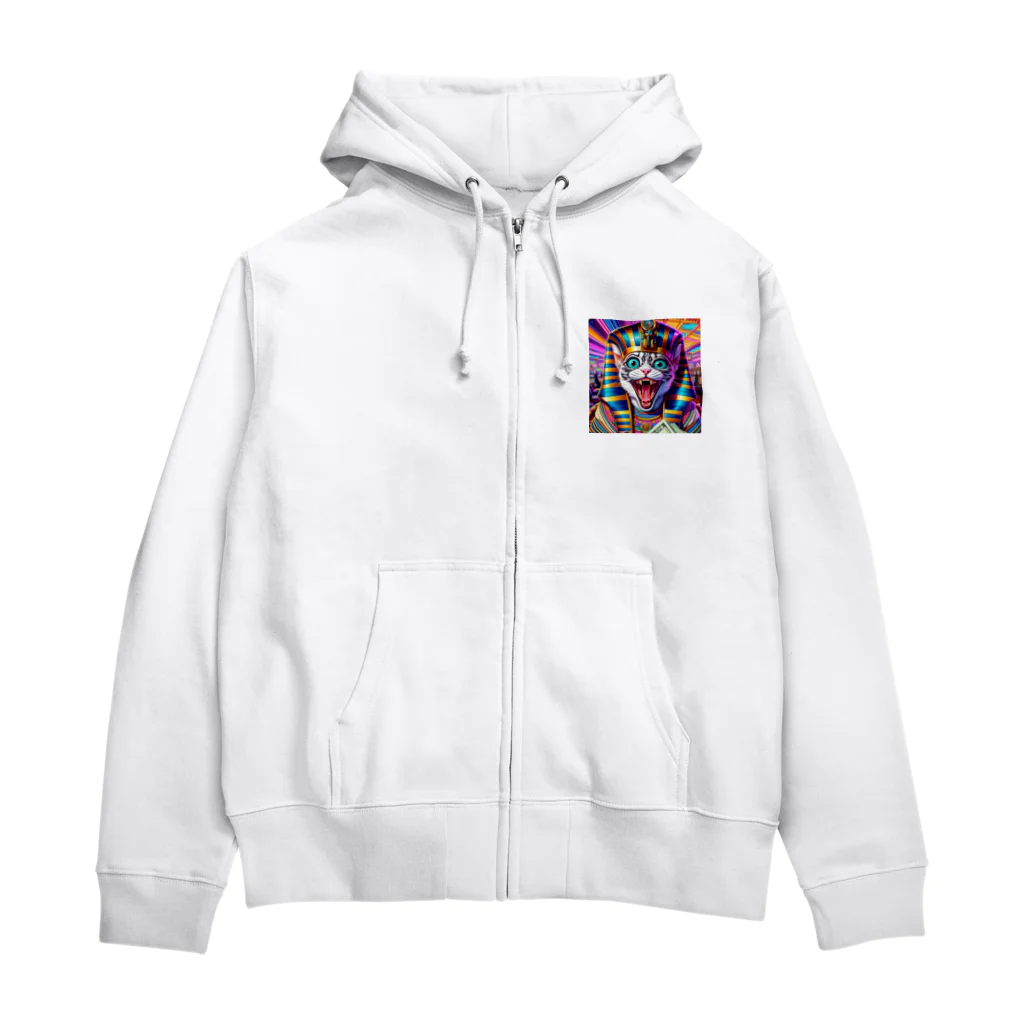 funny-itemsの一攫千金猫 Zip Hoodie