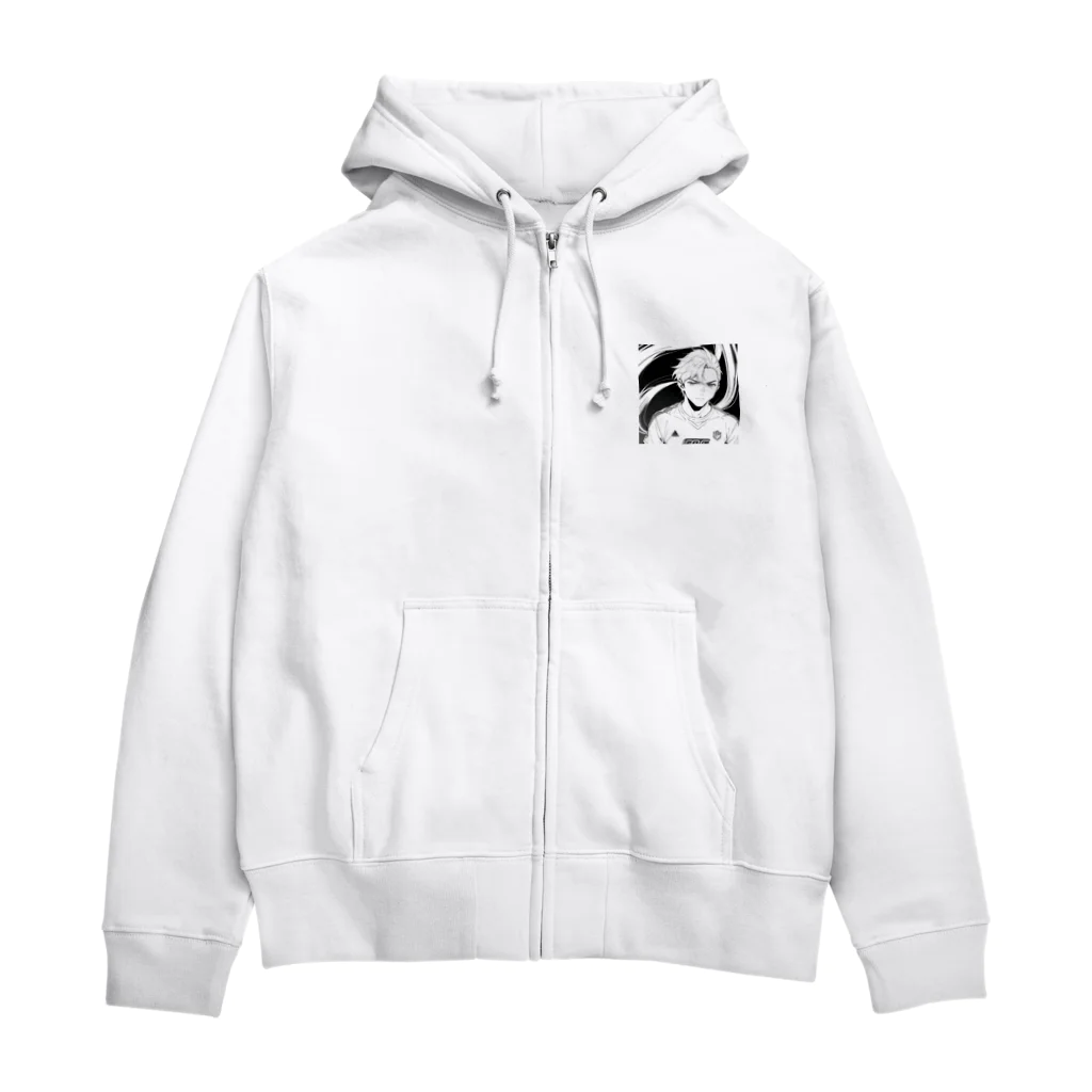 sports_thanksのイケメンサッカーイラスト Zip Hoodie