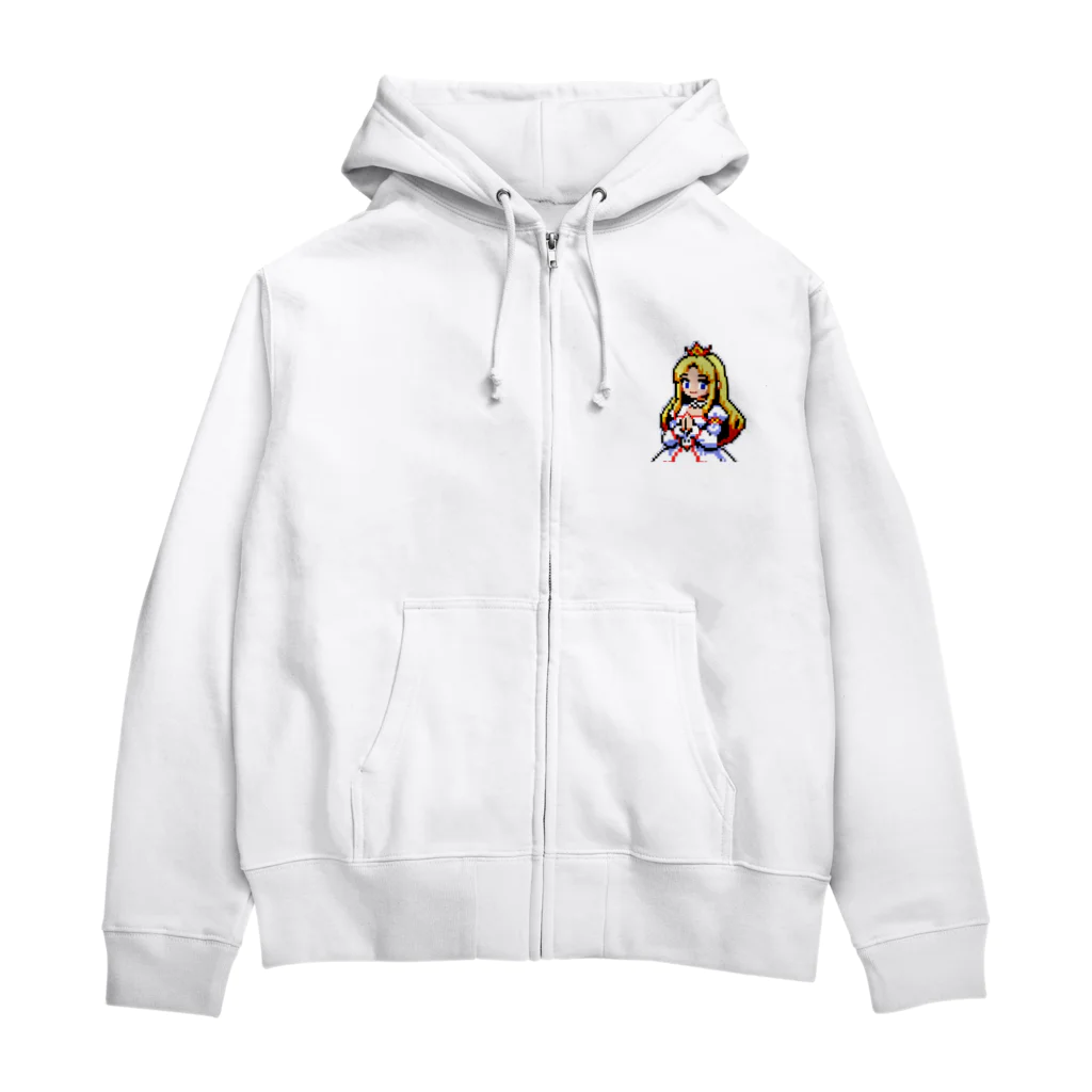 J-SHOPのピクセルアート　王女様2 Zip Hoodie