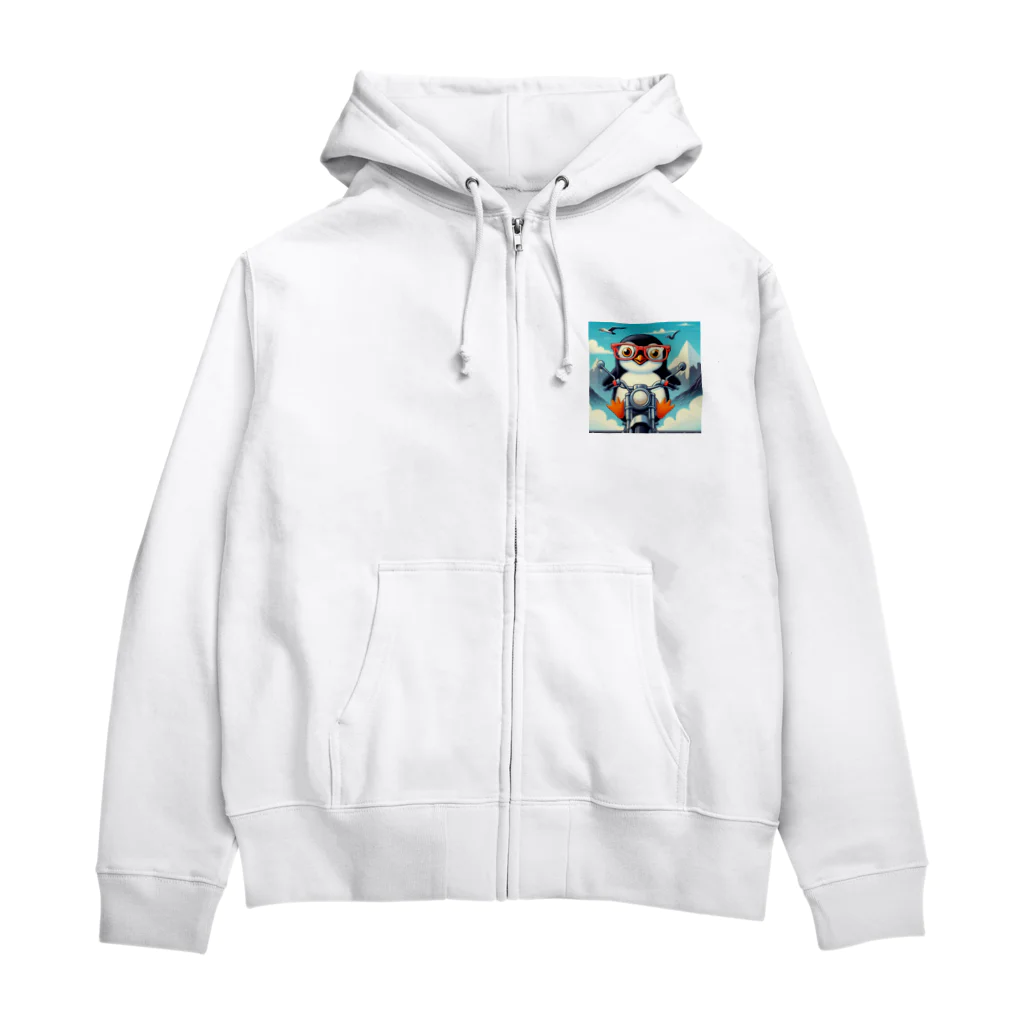 YFCのサングラスをかけたワイルドなペンギン③ Zip Hoodie