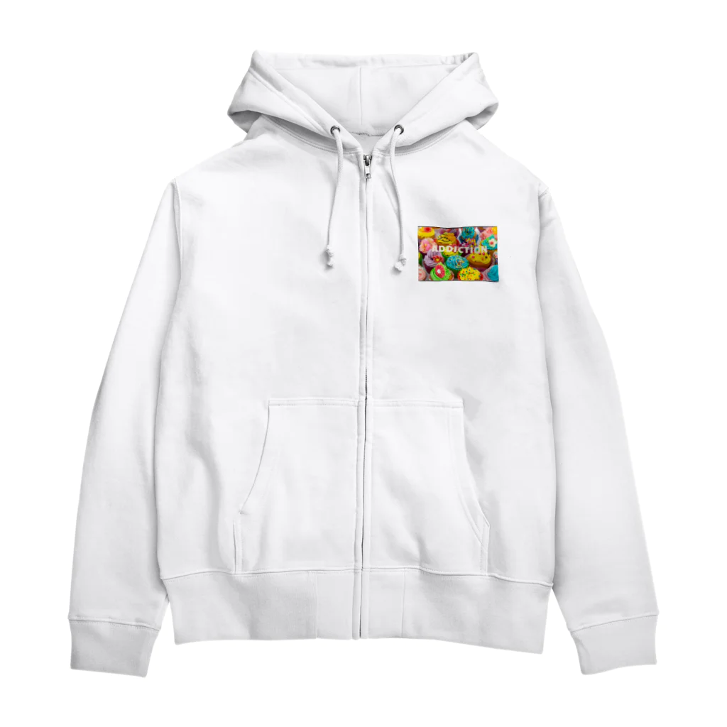 HappyFaceMarketのカップケーキ中毒アディクション Zip Hoodie