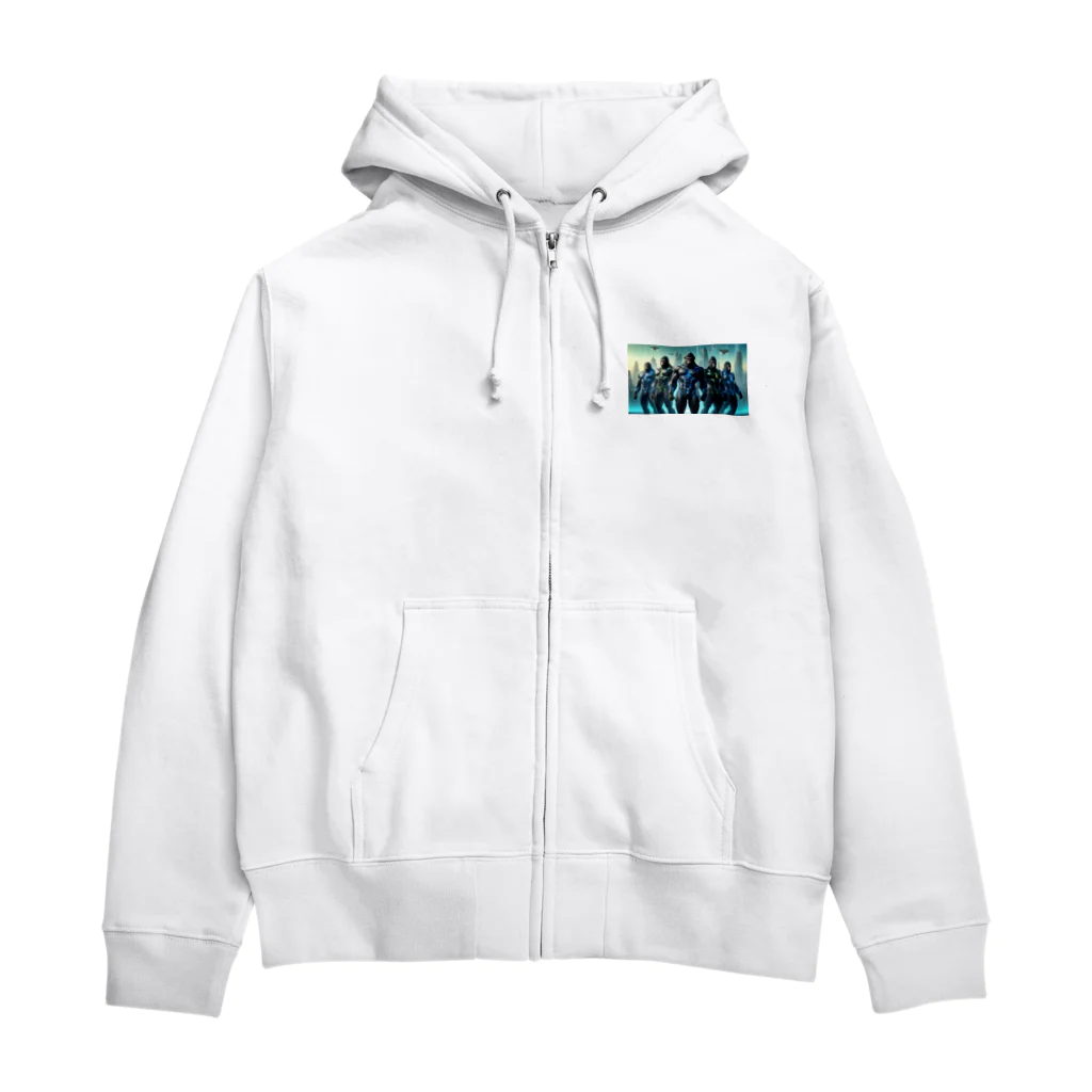 Animal_hero-457_AsukaYamamotoの未来のヒーローに変身したゴリラ Zip Hoodie