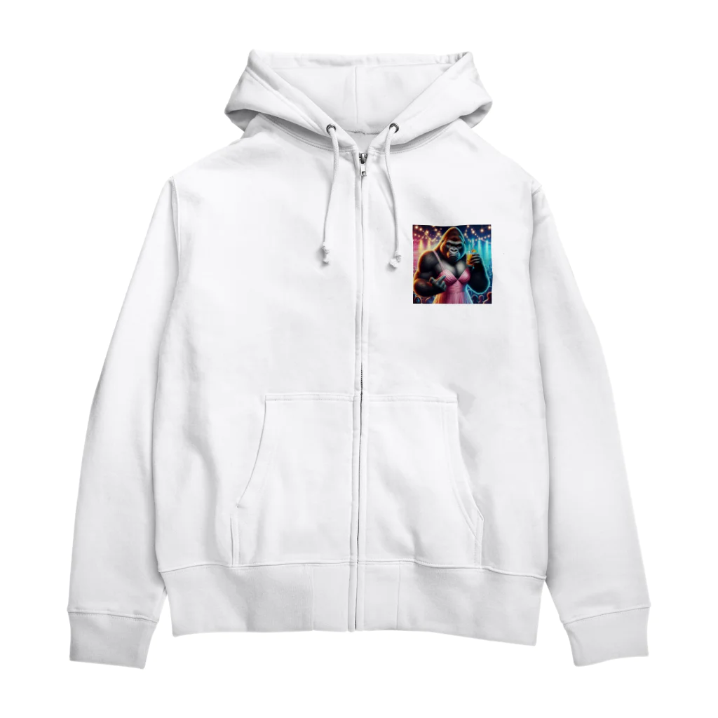 kellustratorのキャバゴリラ Zip Hoodie