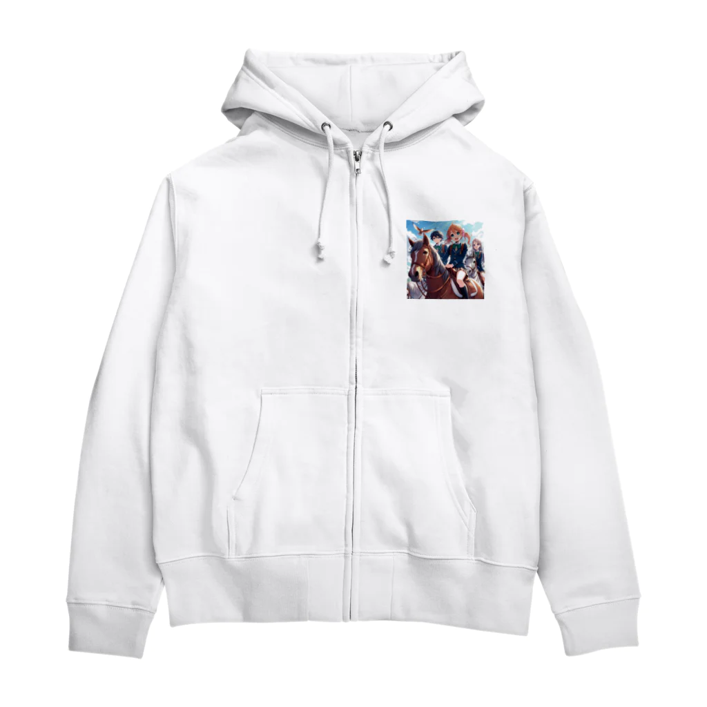 SWQAの馬で通学する仲間たち Zip Hoodie