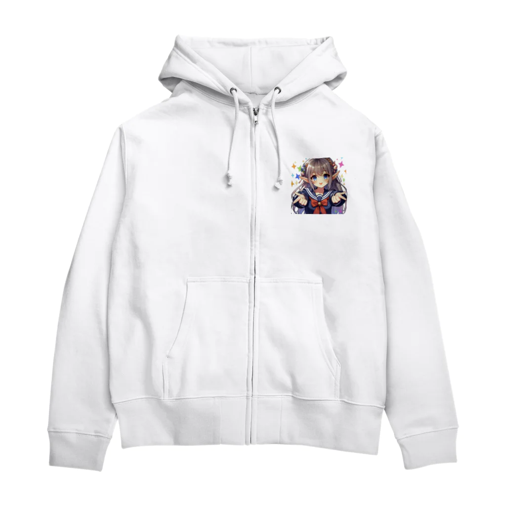 aaammmamのエルフ　美少女　セーラー服　アイドル Zip Hoodie