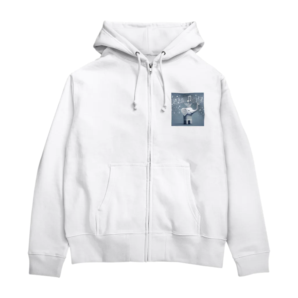 桃の花の幸せ歌うゾウ Zip Hoodie