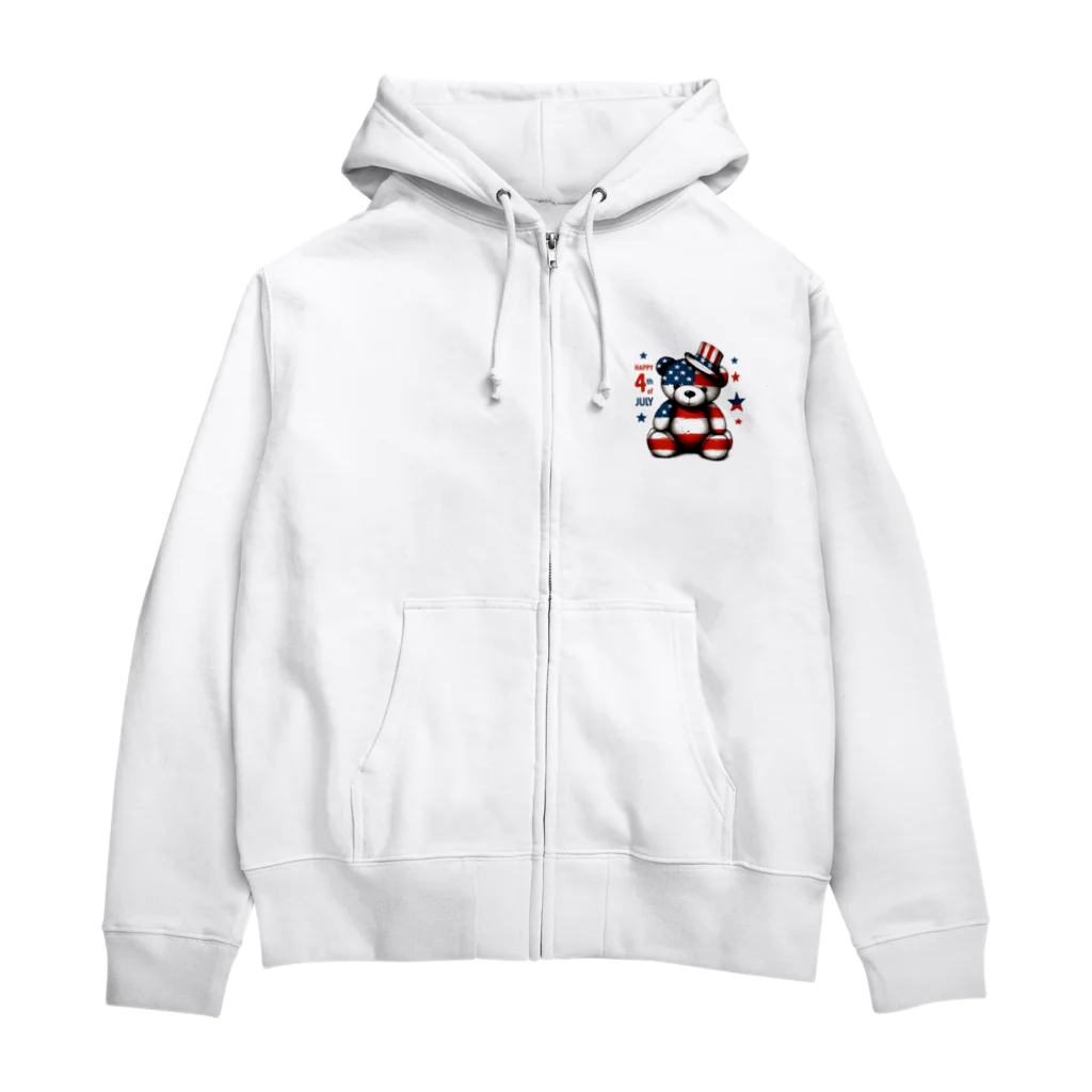 HappyFaceMarketのアメリカ独立記念日テディベア Happy 4th of July Zip Hoodie