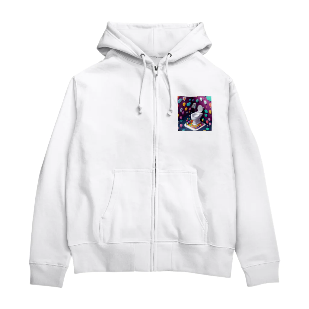 kiji_qの話すトイレ Zip Hoodie