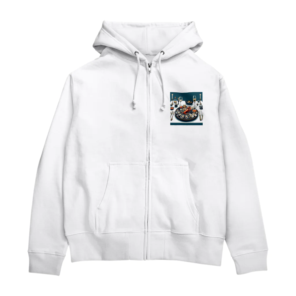 海の幸の高価な海鮮ディナー Zip Hoodie