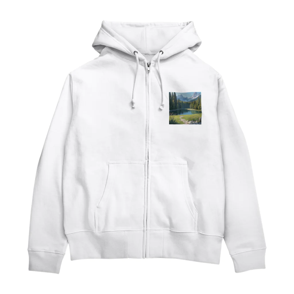 風香る日向の森と湖と山２ Zip Hoodie