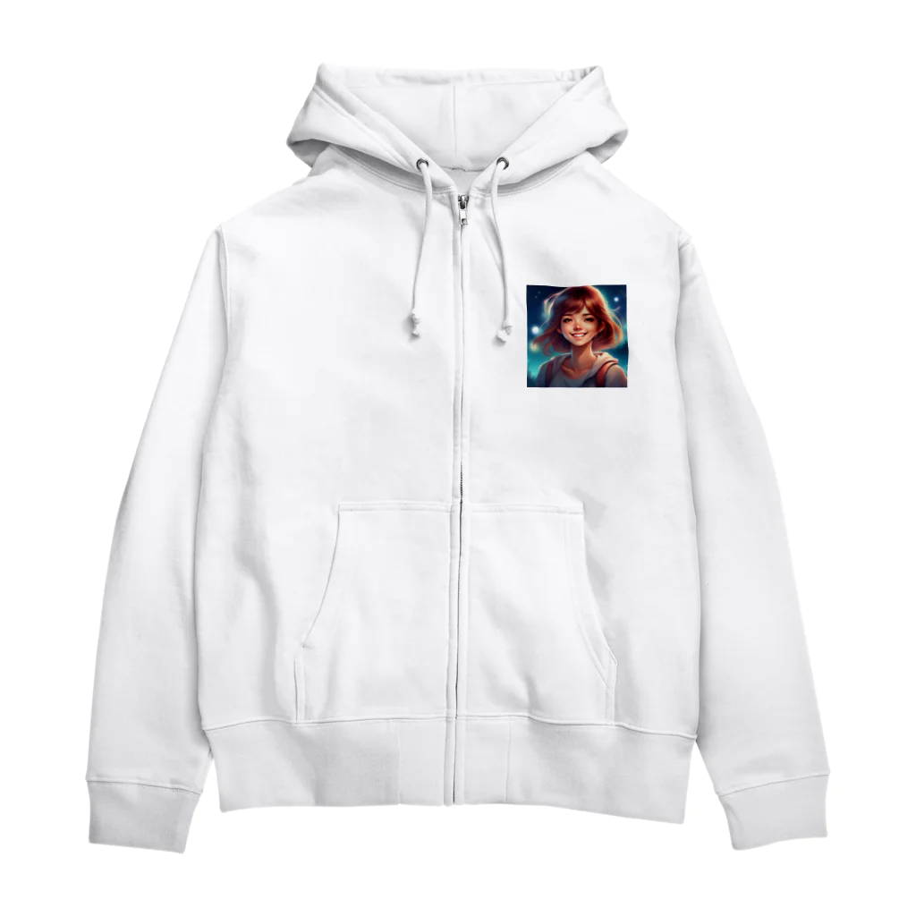 noiSutoaの笑顔が魅力的な美少女 Zip Hoodie