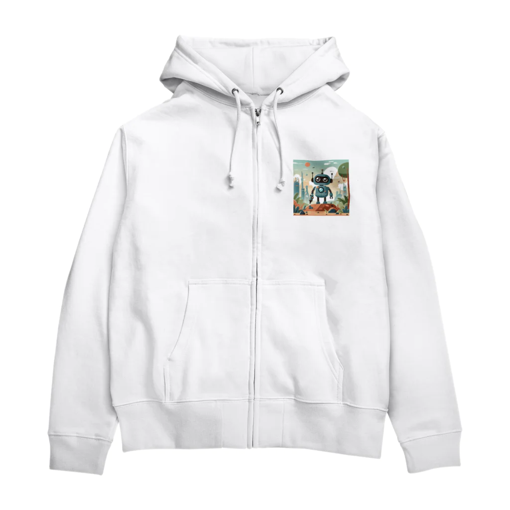 SaBATaNのほのぼのロボ3 Zip Hoodie