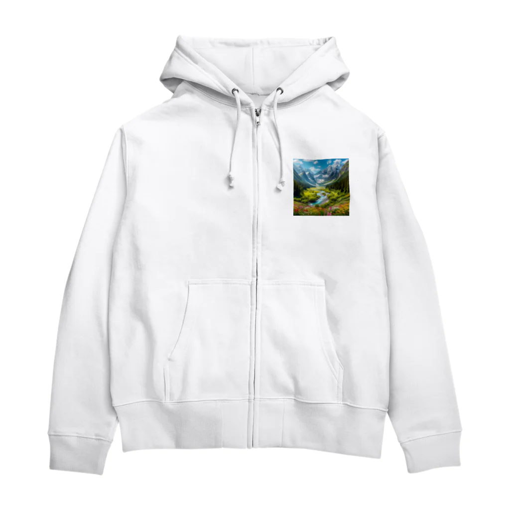 130Saitohの山間の風景 Zip Hoodie