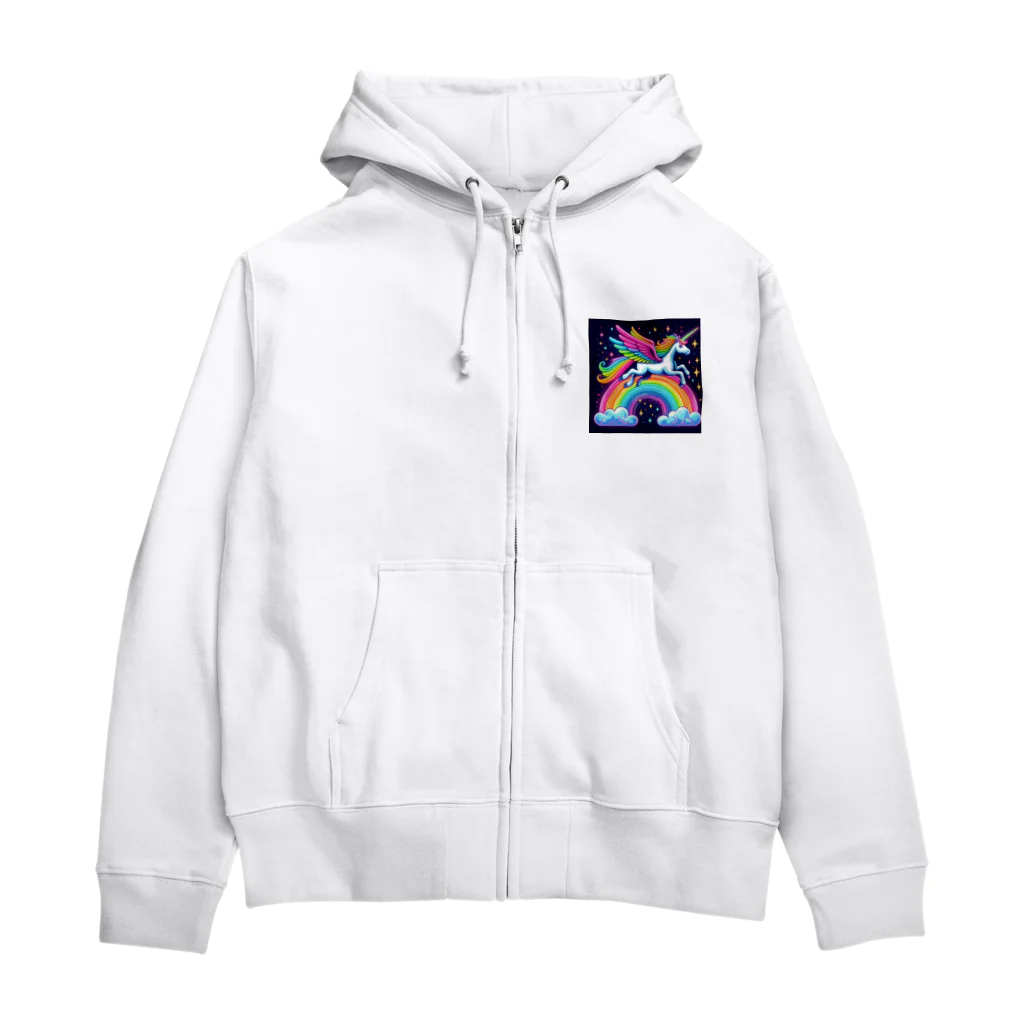 momonekokoのネオンカラーのユニコーン Zip Hoodie