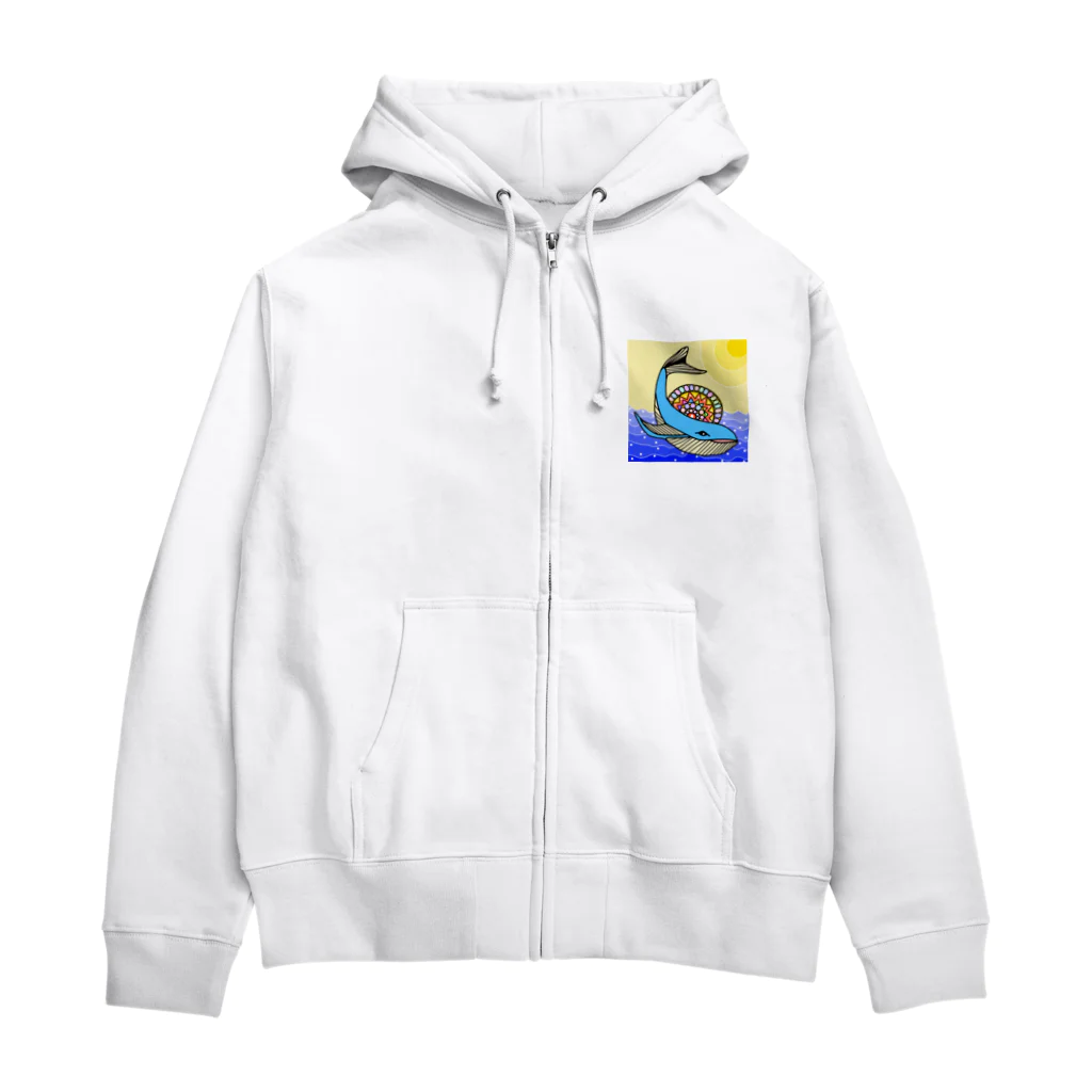 Yomi09のカラフルクジラ Zip Hoodie