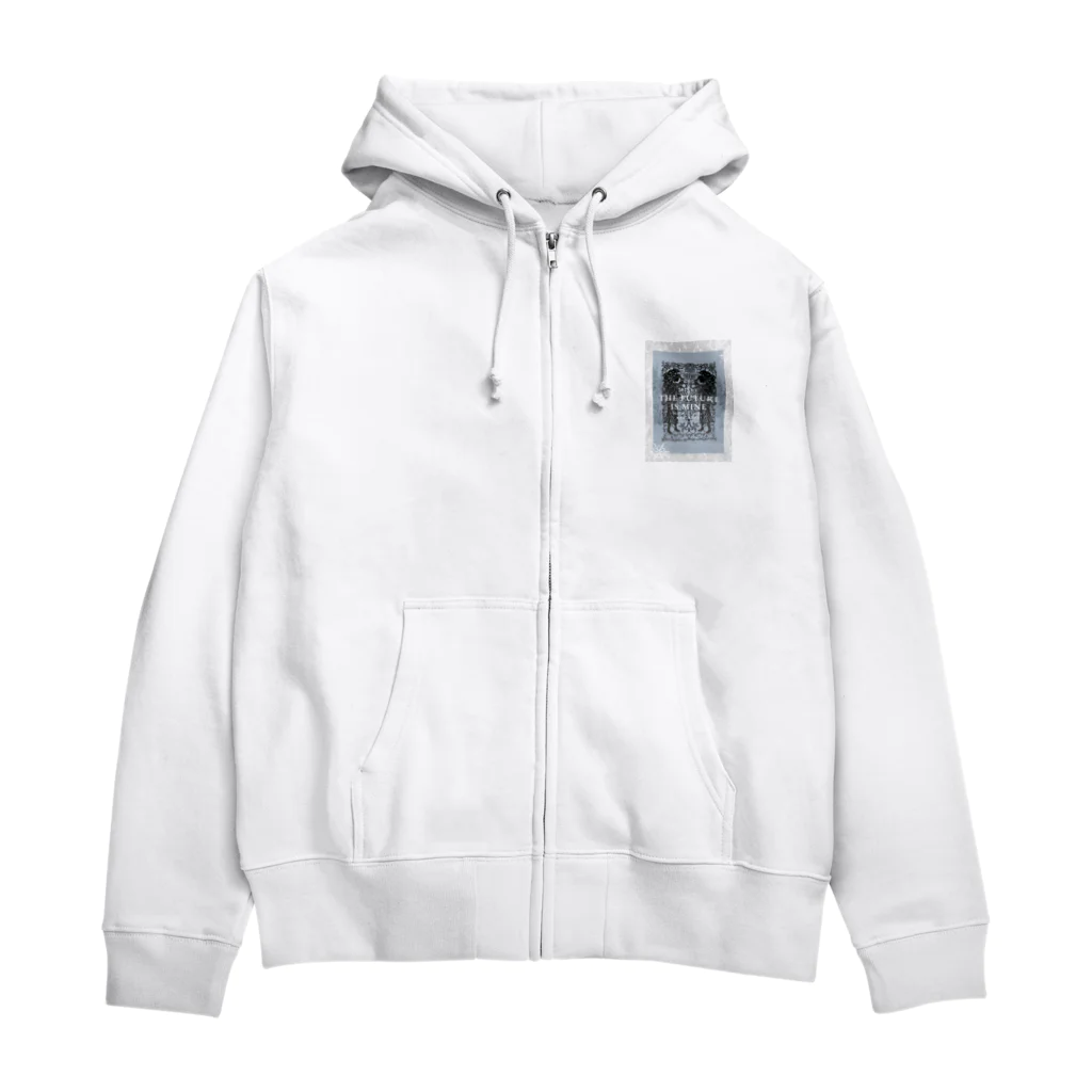 切り絵作家　MiHoの冬狼と少女『闘志』 Zip Hoodie