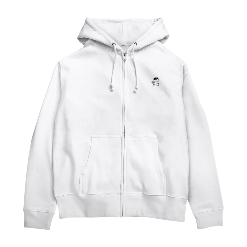 さかがわ成美のひよさんラテ　モノクロ線画 Zip Hoodie